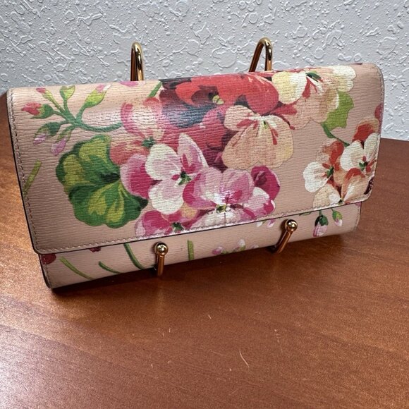 GUCCI Women's Long Wallet Nice Flora Leather White Used - Picture 3 of 12